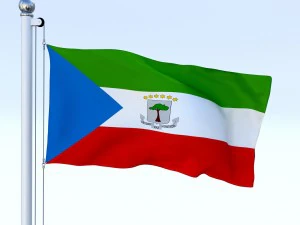 animated equatorial guinea flag 3D Model