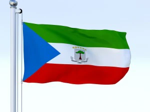animated equatorial guinea flag 3D Model