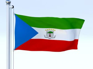 animated equatorial guinea flag 3D Model