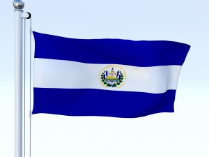 animated el salvador flag 3D Model