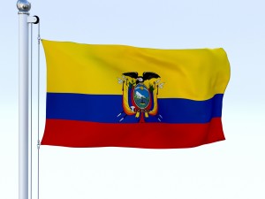 animated ecuador flag 3D Model
