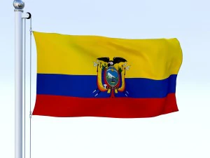 animated ecuador flag 3D Model
