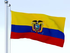 animated ecuador flag 3D Model