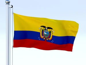 animated ecuador flag 3D Model