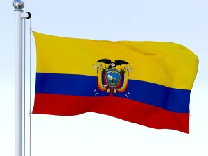 animated ecuador flag 3D Model