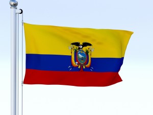 animated ecuador flag 3D Model