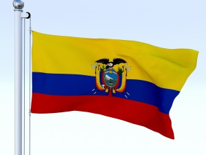 animated ecuador flag 3D Model