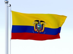 animated ecuador flag 3D Model
