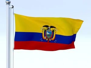 animated ecuador flag 3D Model