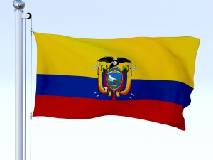 animated ecuador flag 3D Model