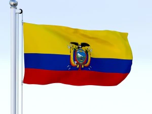 animated ecuador flag 3D Model