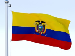 animated ecuador flag 3D Model
