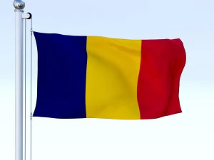 bandera animada de chad Modelo 3D