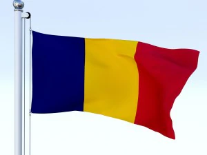bandera animada de chad Modelo 3D
