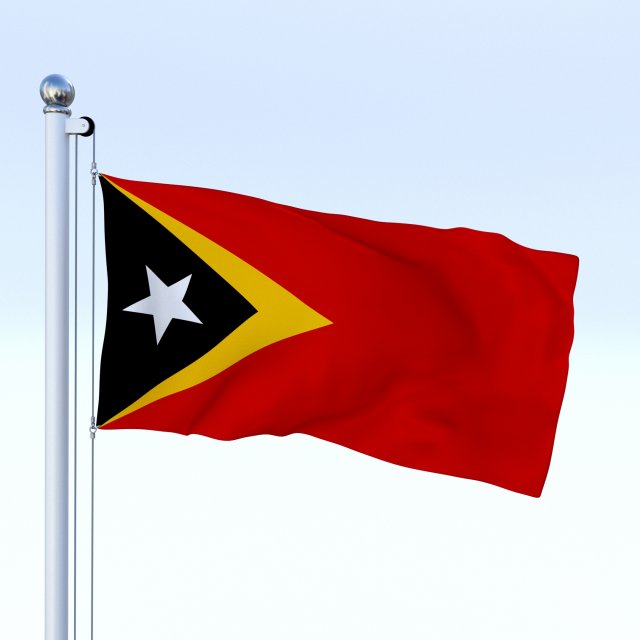 animated east timor flag Modelo 3D .c4d .max .obj .3ds .fbx .stl .blend 