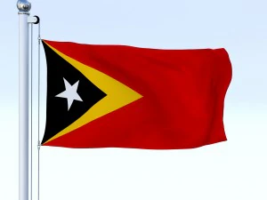animated east timor flag 3D Model