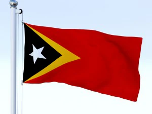 animated east timor flag 3D Model