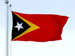 animated east timor flag 3D Model