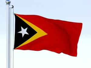 animated east timor flag 3D Model