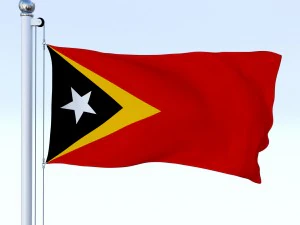 animated east timor flag 3D Model