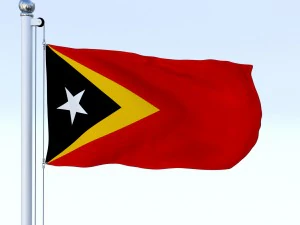 animated east timor flag 3D Model