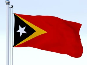 animated east timor flag 3D Model