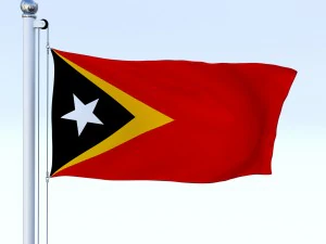 animated east timor flag 3D Model