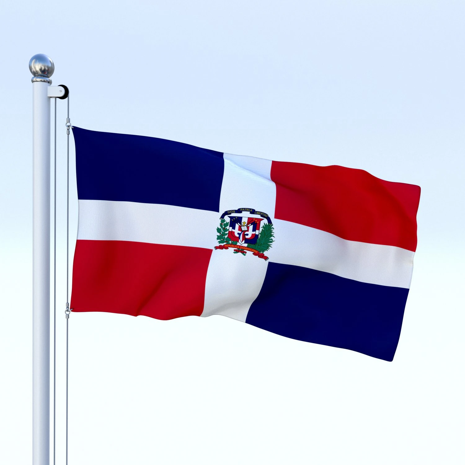 animated dominican republic flag 3D Model .c4d .max .obj .3ds .fbx .stl .blend 