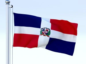 drapeau anim&eacute; de la r&eacute;publique dominicaine Modèle 3D