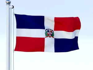 animated dominican republic flag 3D Model