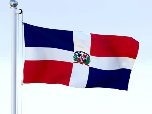 animated dominican republic flag 3D Model