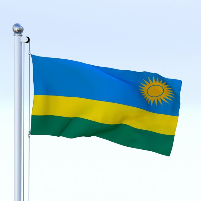 animated rwanda flag Modelo 3D .c4d .max .obj .3ds .fbx .stl .blend 