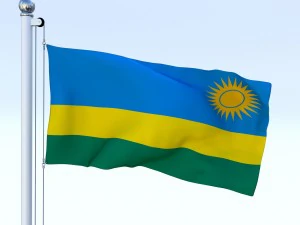 bandeira animada de Ruanda Modelo 3D