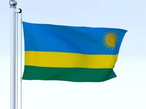 bandera animada de ruanda Modelo 3D