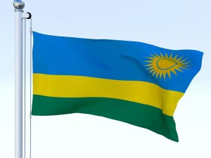 bandera animada de ruanda Modelo 3D