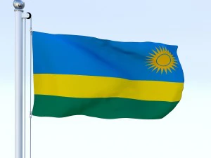 bandera animada de ruanda Modelo 3D