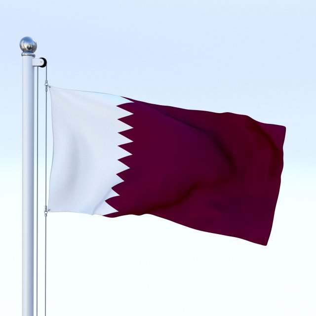 animated qatar flag Model 3D .c4d .max .obj .3ds .fbx .stl .blend 