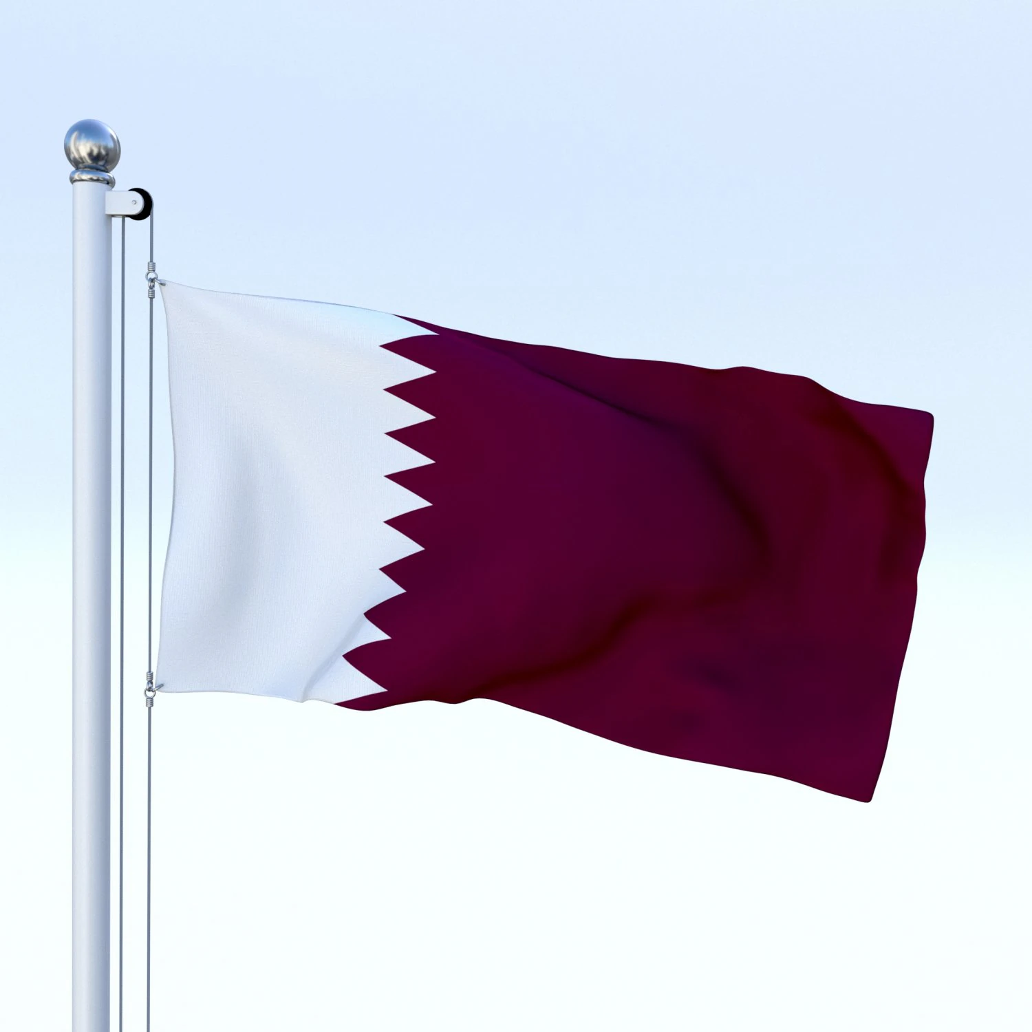 animated qatar flag 3D Model .c4d .max .obj .3ds .fbx .stl .blend 