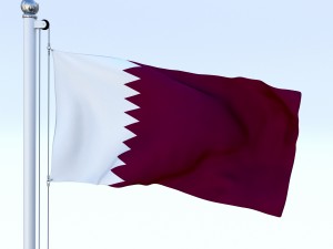 animated qatar flag 3D मॉडल