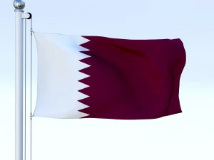 animated qatar flag 3D Model