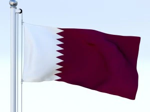 animated qatar flag 3D Model