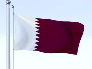 animated qatar flag 3D Model