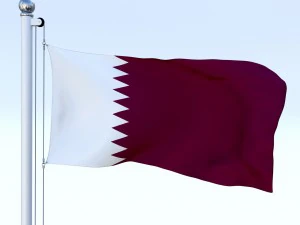 animated qatar flag 3D Model