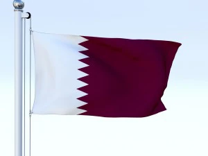 animated qatar flag 3D Model