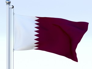 animated qatar flag Model 3D