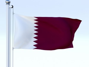 animated qatar flag Model 3D