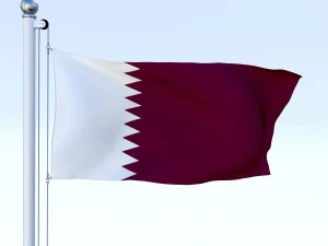 animated qatar flag 3D Model