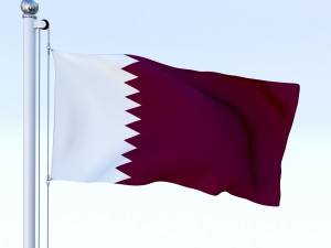 animated qatar flag Model 3D