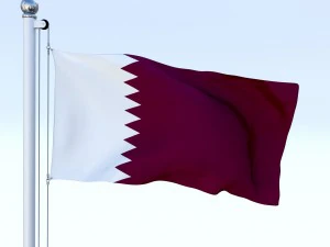 animated qatar flag 3D Model