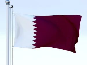 animated qatar flag 3D Model